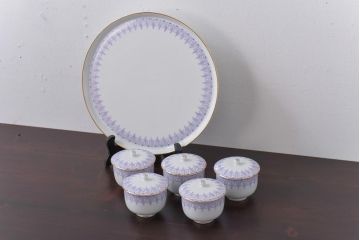 オールドメイトー(名古屋製陶所、名陶)　蓋付湯呑茶碗5客&プレートセット(盛皿、食器)