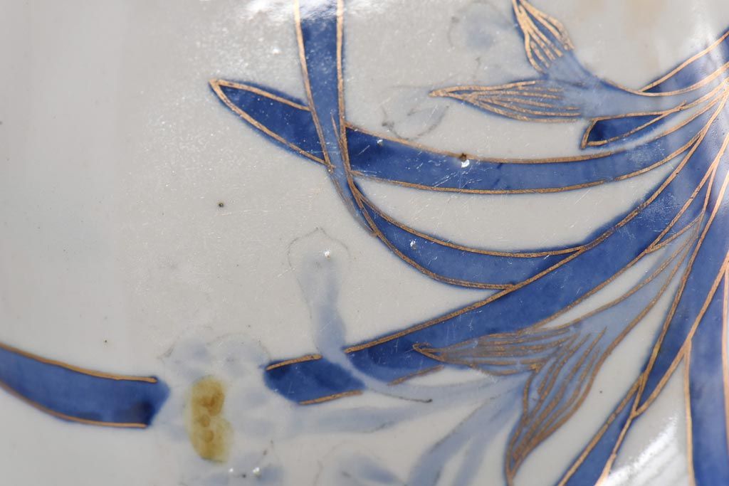 古民具　富永製　水仙図　情緒あふれる角皿5枚セット(小皿、銘々皿、和食器)