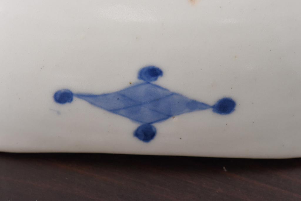 古民具　富永製　水仙図　情緒あふれる角皿5枚セット(小皿、銘々皿、和食器)