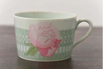 中古　HERMES(エルメス)　Les Pivoines(レ・ピヴォワンヌ)　カップ&ソーサー2客セット
