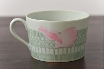 中古　HERMES(エルメス)　Les Pivoines(レ・ピヴォワンヌ)　カップ&ソーサー2客セット