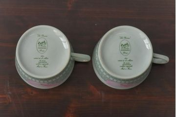 中古　HERMES(エルメス)　Les Pivoines(レ・ピヴォワンヌ)　カップ&ソーサー2客セット