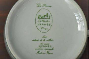 中古　HERMES(エルメス)　Les Pivoines(レ・ピヴォワンヌ)　カップ&ソーサー2客セット