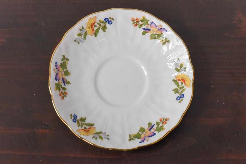 中古　AYNSLEY(エインズレイ)　コテージガーデン　色彩豊かなカップ&ソーサー2客セット