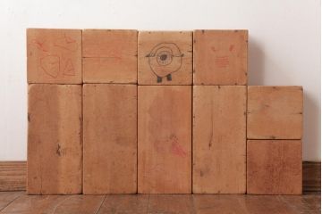 アンティーク雑貨　昭和レトロ　大きな積み木セット【マルチ/15ヶ組】(飾り台、花台、ディスプレイ雑貨)(1)