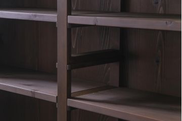 アンティーク家具　和製アンティーク　大正ロマンな雰囲気漂う二段重ね戸棚(キャビネット、収納棚、食器棚、ショーケース)