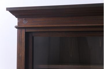 アンティーク家具　和製アンティーク　大正ロマンな雰囲気漂う二段重ね戸棚(キャビネット、収納棚、食器棚、ショーケース)