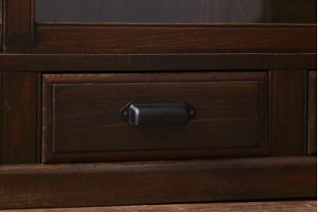 アンティーク家具　和製アンティーク　大正ロマンな雰囲気漂う二段重ね戸棚(キャビネット、収納棚、食器棚、ショーケース)