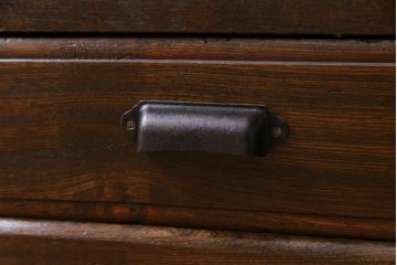 アンティーク家具　和製アンティーク　大正ロマンな雰囲気漂う二段重ね戸棚(キャビネット、収納棚、食器棚、ショーケース)