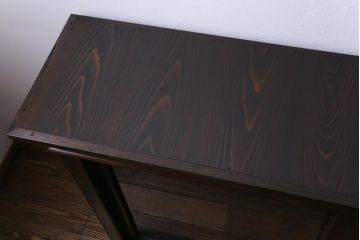 アンティーク家具　和製アンティーク　大正ロマンな雰囲気漂う二段重ね戸棚(キャビネット、収納棚、食器棚、ショーケース)