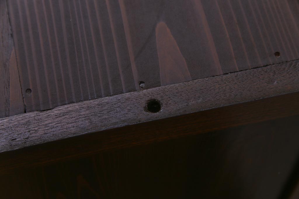 アンティーク家具　和製アンティーク　大正ロマンな雰囲気漂う二段重ね戸棚(キャビネット、収納棚、食器棚、ショーケース)