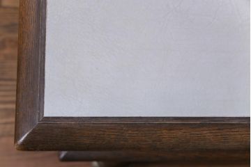 中古　神戸洋家具　永田良介商店　ガラスケースを兼ねたキャスター付きサイドテーブル(ディスプレイケース、サイドキャビネット)