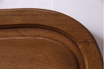 アンティーク家具　フランスアンティーク　オーク材　レリーフがお洒落な大らかな佇まいの木製ベッドフレーム