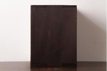 アンティーク雑貨　和製アンティーク　大正昭和初期　栗材・檜材　倹飩式扉が趣きあふれる収納箱(小物収納)