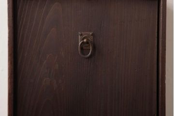 アンティーク雑貨　和製アンティーク　大正昭和初期　栗材・檜材　倹飩式扉が趣きあふれる収納箱(小物収納)