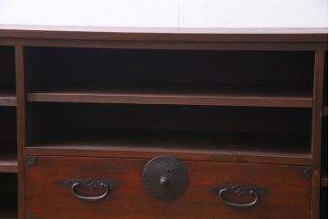 ラフジュ工房オリジナル　引き出しリメイク　重厚な和の雰囲気が楽しめるテレビボード(ローボード、収納棚)