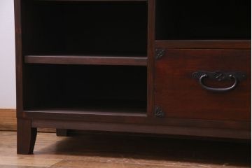 ラフジュ工房オリジナル　引き出しリメイク　重厚な和の雰囲気が楽しめるテレビボード(ローボード、収納棚)