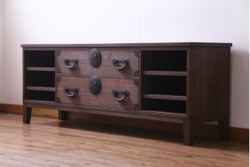 ラフジュ工房オリジナル　引き出しリメイク　和モダンなお部屋づくりにぴったりなリビングボード(ローボード、収納棚)