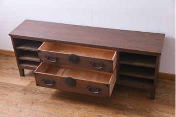 ラフジュ工房オリジナル　引き出しリメイク　和モダンなお部屋づくりにぴったりなリビングボード(ローボード、収納棚)