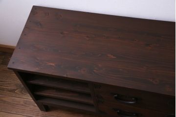 ラフジュ工房オリジナル　引き出しリメイク　和モダンなお部屋づくりにぴったりなリビングボード(ローボード、収納棚)