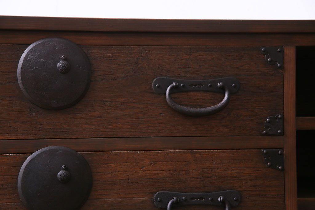 ラフジュ工房オリジナル　引き出しリメイク　和モダンなお部屋づくりにぴったりなリビングボード(ローボード、収納棚)