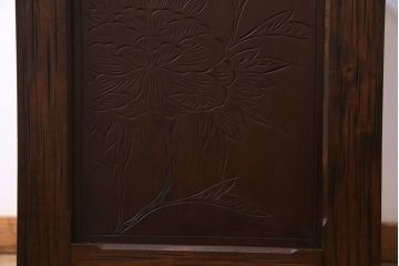 ヴィンテージ家具　ビンテージ　伝統工芸　軽井沢彫り　大輪の牡丹が目を引くドレッサー(鏡台)