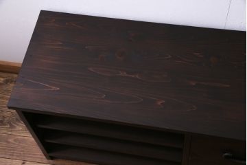 ラフジュ工房オリジナル　前板ケヤキ材　明治大正期の引き出しをリメイクしたローボード(テレビ台、テレビボード、収納棚)