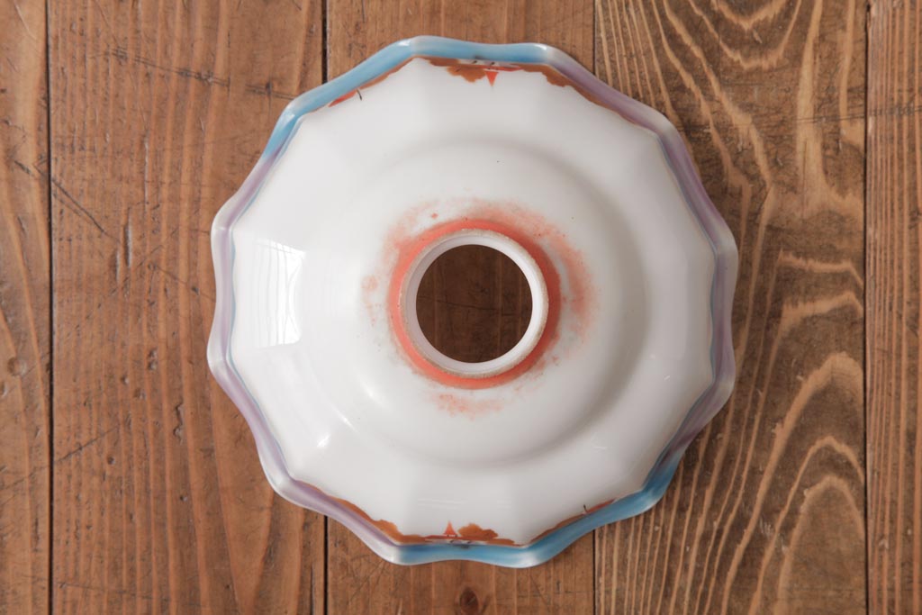 フランスアンティーク　湖のほとりが描かれた絵画のようなペンダントライト(天井照明)