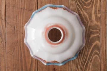 フランスアンティーク　湖のほとりが描かれた絵画のようなペンダントライト(天井照明)