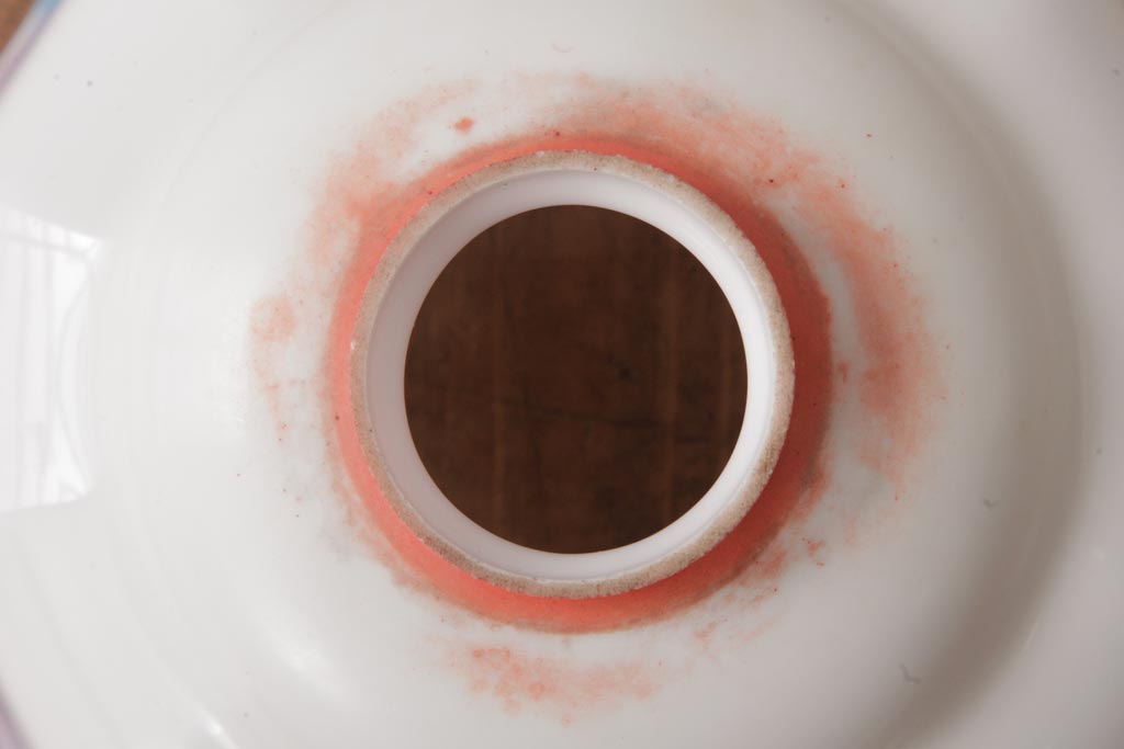 フランスアンティーク　湖のほとりが描かれた絵画のようなペンダントライト(天井照明)