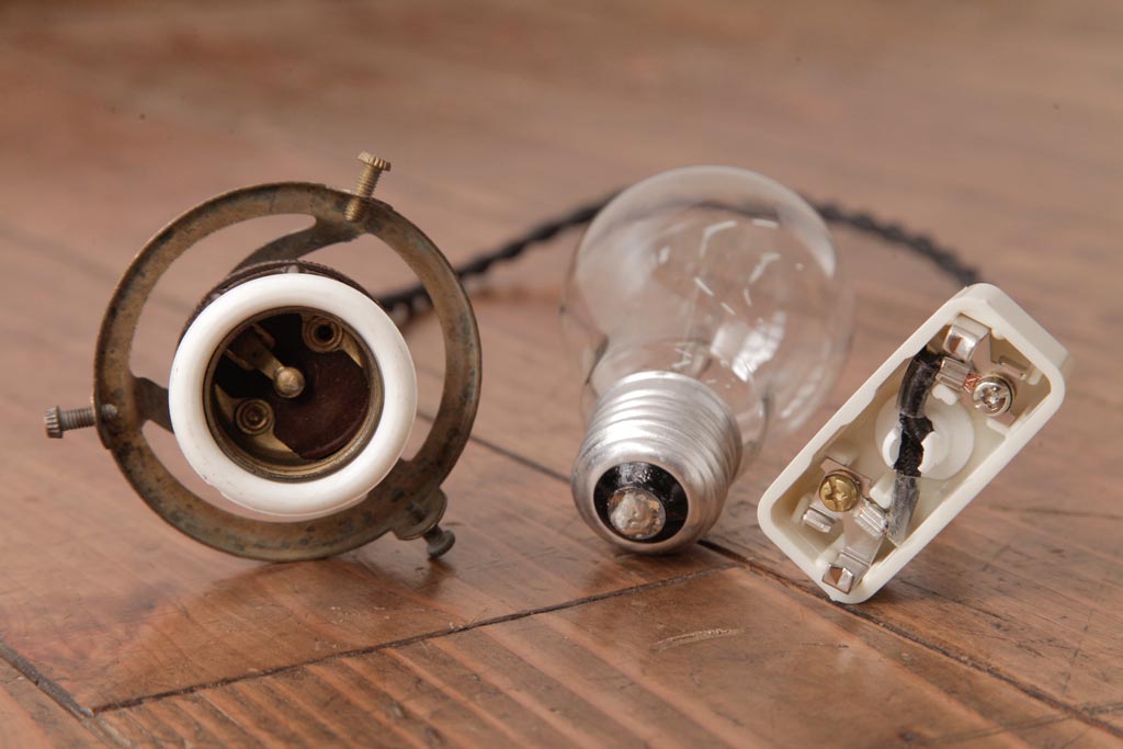 フランスアンティーク　湖のほとりが描かれた絵画のようなペンダントライト(天井照明)