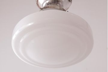 和製アンティーク　戦前　まるみのあるフォルムがレトロなガラスシェード照明(天井照明)