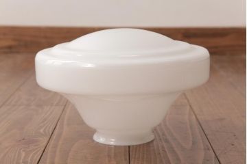和製アンティーク　戦前　まるみのあるフォルムがレトロなガラスシェード照明(天井照明)