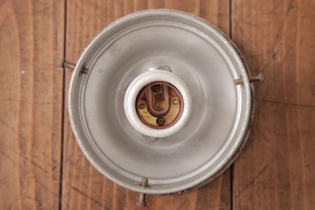 和製アンティーク　戦前　まるみのあるフォルムがレトロなガラスシェード照明(天井照明)