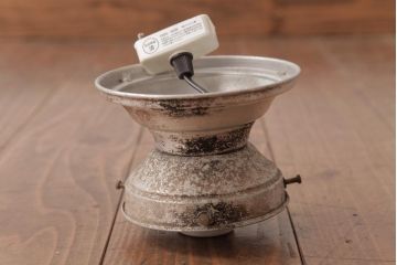 和製アンティーク　戦前　まるみのあるフォルムがレトロなガラスシェード照明(天井照明)