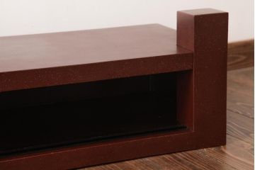 中古　宗峰作　乾漆　石目塗り　牡丹と菊の蒔絵が気品溢れる置き床(置床、ローボード)(定価約26万円)
