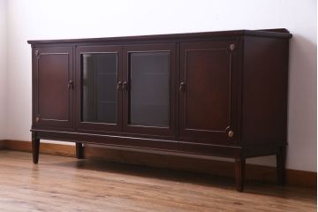 中古　神戸洋家具　メープル不二屋　高級感あふれるデザインのサイドボード(収納棚)(定価約48万円)