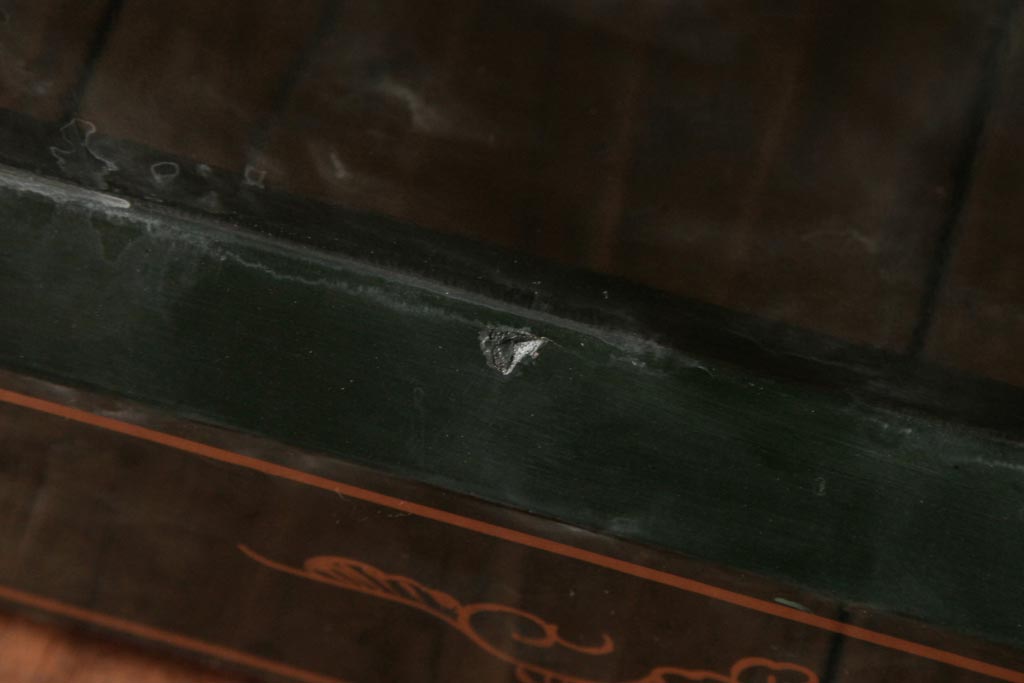 中古　中国家具　花鳥図　芸術的な意匠の縦長チェスト(引き出し、タンス)