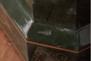 中古　中国家具　花鳥図　芸術的な意匠の縦長チェスト(引き出し、タンス)