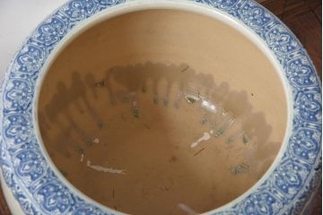 アンティーク雑貨　古民具　風景図　素朴な和の雰囲気を漂わせる瀬戸火鉢