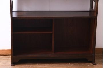 ビンテージ　民芸家具　ケヤキ材　作り込みが丁寧な茶箪笥(茶棚、収納棚、戸棚、ヴィンテージ)(R-034967)