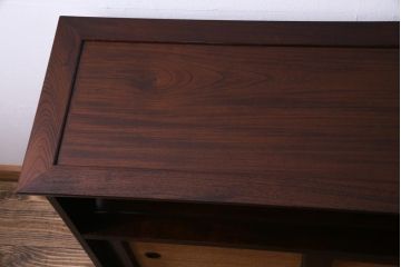 ビンテージ　民芸家具　ケヤキ材　作り込みが丁寧な茶箪笥(茶棚、収納棚、戸棚、ヴィンテージ)(R-034967)