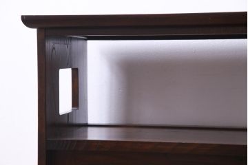 ビンテージ　民芸家具　ケヤキ材　作り込みが丁寧な茶箪笥(茶棚、収納棚、戸棚、ヴィンテージ)(R-034967)