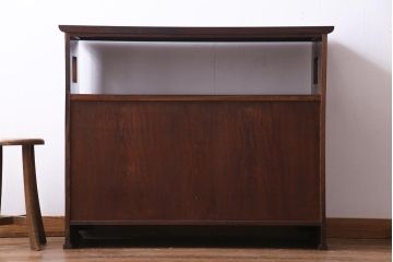 ビンテージ　民芸家具　ケヤキ材　作り込みが丁寧な茶箪笥(茶棚、収納棚、戸棚、ヴィンテージ)(R-034967)