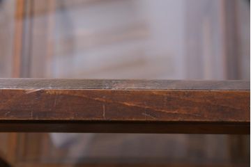 レトロ家具　昭和レトロ　ヒノキ材　シンプルな木枠が味わい深いガラスケース(ショーケース、陳列棚)