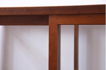 レトロ家具　昭和レトロ　ヒノキ材　シンプルな木枠が味わい深いガラスケース(ショーケース、陳列棚)