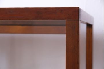 レトロ家具　昭和レトロ　ヒノキ材　シンプルな木枠が味わい深いガラスケース(ショーケース、陳列棚)