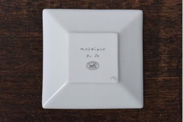 中古　Hermes(エルメス)　モザイク ヴァンキャトル　スクエアプレート、カップ&ソーサー、ティーキャディーセット(洋食器)(定価合計約14万円)