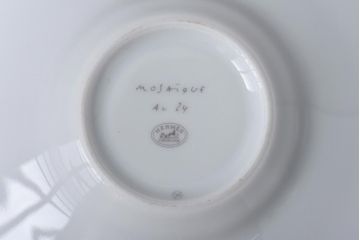 中古　Hermes(エルメス)　モザイク ヴァンキャトル　スクエアプレート、カップ&ソーサー、ティーキャディーセット(洋食器)(定価合計約14万円)