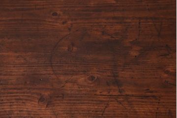 アンティーク家具　フランスアンティーク　パイン材　使い込まれた風格の漂うキャスター付きテーブル(デスク、在宅ワーク、在宅用カフェテーブル)